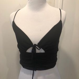 Urban Outfitters Black Mesh Cutout Tank
